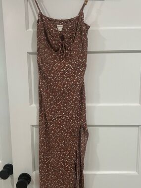 Aeropostale Floral Tie-Front Slip Dress